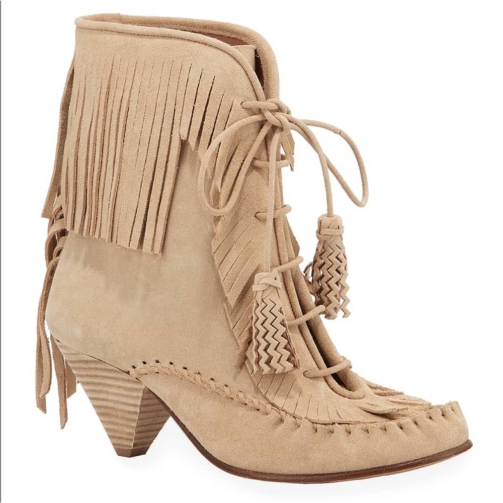 New Coach Fringe Suede Moccasin Ankle Boots. Box not included - Picture 3 of 6